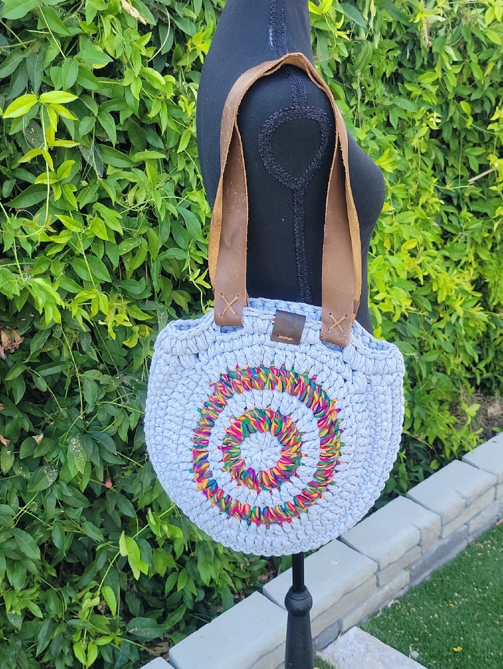 Boho Woven Large Crochet Shoulder Tote Bag Purse